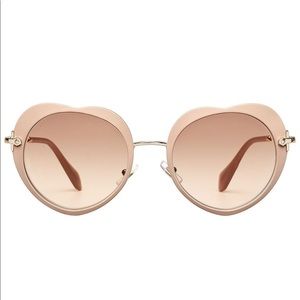 New Miu Miu Heart Sunglasses In Magenta Pink